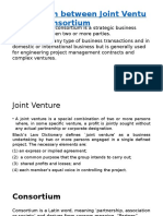 Distinction Between Joint Venture and