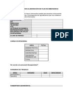 Checklist para Elaboración de Plan de Emergencias