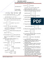 Mat Det Prob Revision Sheet II