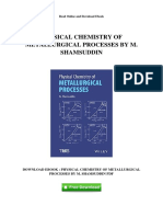 Physical Chemistry of Metallurgical Processes by M Shamsuddin