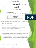 Voltage and Reactive Power Control: Code: EEE 574