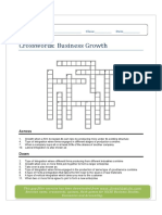 Crosswords: Business Growth: Name: - Class: - Date