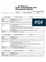 Rancangan Pengajaran Dan Pembelajaran Harian: Semester: 1 Week: 8 Day: Wednesday Date: 22nd February 2017