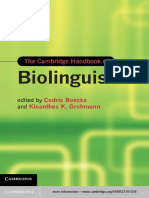 The Cambridge Handbook of Biolinguistics PDF