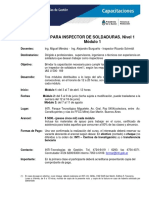 Programa Del Curso para Inspector de Soldadura, Modulo 1-InTI