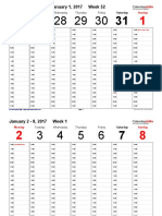 Weekly Calendar 2017 Landscape Time Management 1 Hour