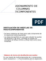 Dimensionamiento de Columnas Multicomponentes