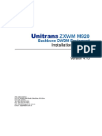 ZXWM M920 BDE V4.10 - Installation Manual