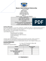 Corporate Finance Course Outline