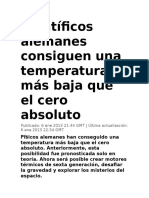 Científicos Alemanes Consiguen Una Temperatura Más Baja Que El Cero Absoluto