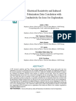 Electrical Resistivity and Induced Polarization Data Correlation With Conductivity For Iron Ore Exploration