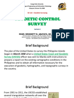 GE 122 Lecture 1 (GEODETIC CONTROL SURVEY) By: Broddett Bello Abatayo