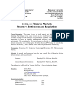 Financial Markets Structure, Institutions and Regulations: ECON 412