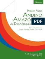 Memoria Foro Amazonico 2012