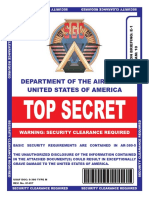 Top Secret: Department of The Air Force United States of America