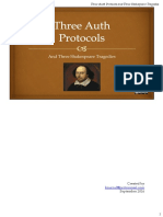 Three Auth Protocols and Three Shakespeare Tragedies