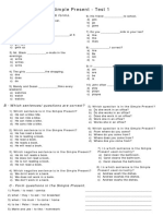 Test Simple Present en - Resumido