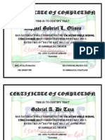 Certificate of Completion