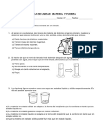 Prueba de Unidad 1 Materia y Fuerza