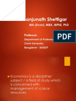 Dr. M Manjunath Shettigar: Ma (Econ), Mba, Mphil, PHD Professor