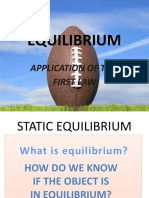 Equilibrium: Application of The First Law