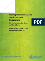 Thinking of Introducing Social Health Insurance? Ten Questions