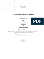 Certificate of Employment