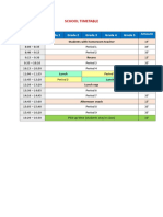 School Timetable: Time Grade 1 Grade 2 Grade 3 Grade 4 Grade 5 Amount