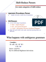 There Are Two Main Categories of Shift-Reduce Parsers