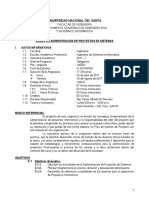 Sílabo - Administración de Proyectos de Sistemas