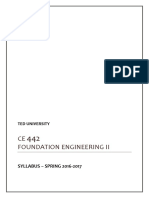 Ce 442 Foundation Engineering II - Tedu s1617 - Syllabus