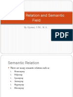 Semantic Relation and Semantic Field