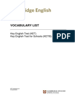 A2 Ket Vocabulary List PDF