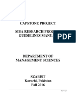 Capstone Project Mba Research Project Guidelines Manual