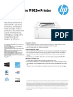 HP Laserjet Pro M102W Printer: Datasheet