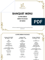 Banquet Menu: Coffee Break Menu Package Set Menu