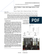 Residual Static Strength of Tubular T-Joints With Fatigue Surface Cracks