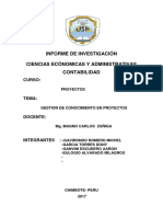 INFORME de INVESTIGACIÓN Gestion Del Conocimiento