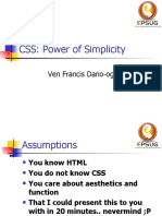 CSS: Power of Simplicity: Ven Francis Dano-Og