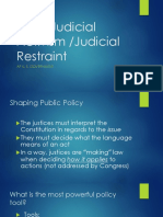 Judicial Activism Judicial Restraint Notes