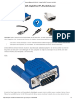 Difference Between HDMI, VGA, DisplayPort, DVI, Thunderbolt, and MHL