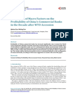 The Impact of Macro Factors On The Profitability of China's Commercial Banks in The Decade After WTO Accession