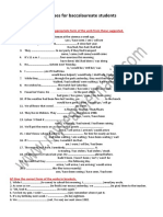 Tenses For Baccalaureate Students: A / Fill The Blanks, Choosing The Appropriate Form of The Verb From Those Suggested