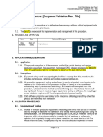 Procedure - Equipment Validation