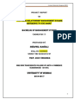 Project Report ON "Customer Relationship Management in Bank Reference To Icici Bank" Bachelor of Management Studies (Semester V)