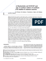 Prevalence of Escherichia Coli O157-H7 and Salmonella Spp. in Surface Waters of Southern Alberta and Its Relation To Manure Sources