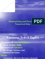 CENTRAL TENDENCY MEASURES Lectures 3+4+5