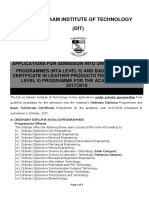 Application For Ordinary Diploma Admissions For The Year 2017-2018