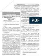 Ordenanza Que Otorga Amnistía Tributaria Por Deuda de Impuesto Predial y Descuento en Arbitrios Municipales