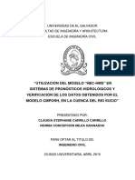 Utilización Del Modelo HEC HMS en Sistemas de Pronósticos Hidrológicos y Verificación de Los Datos Obtenidos Por El Modelo CMPORH, en La Cuenca Del Río Sucio